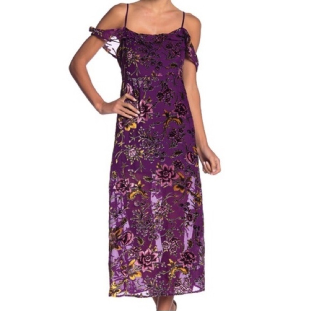 Honey Punch Purple Floral Dress